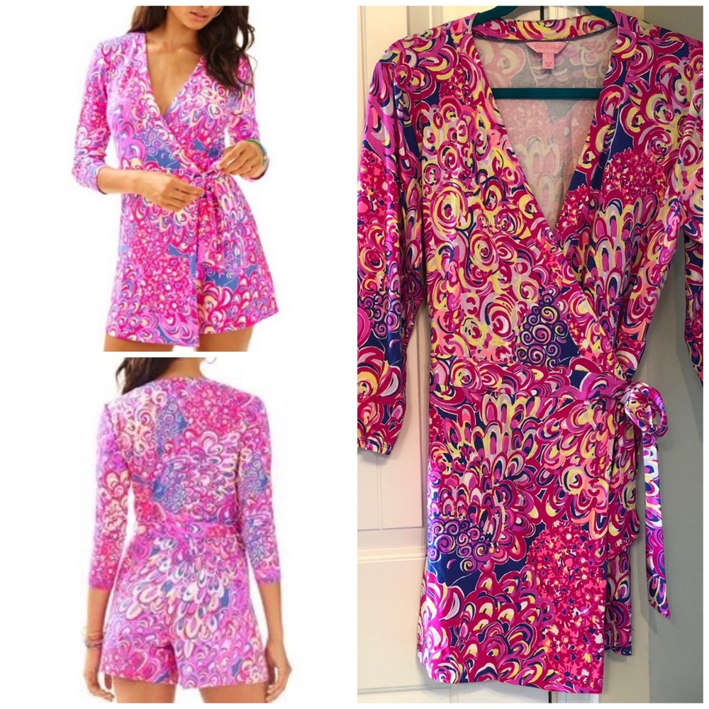 Lilly Pulitzer Karlie Romper Pink Lilly’s Lagoon